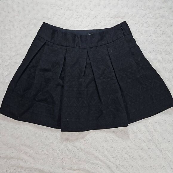 Skirt With Pockets Banana Republic Lined Mini Skirt Pleated Side Zip Dark Blue S - Picture 1 of 9